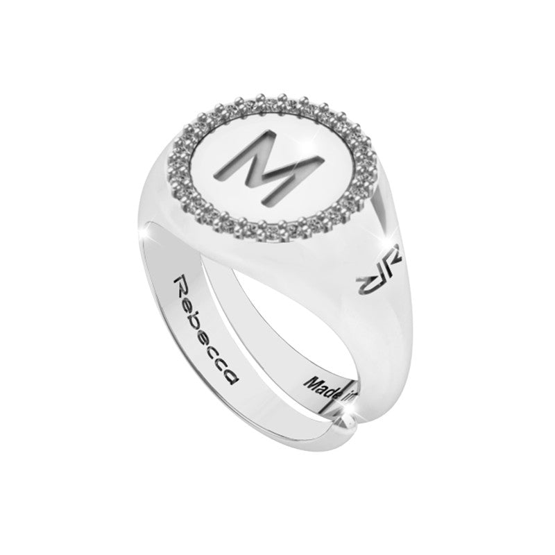 Porta Anelli Collana Donna S925 Argento Lettera M Geometrica Rosa Oro – Regalo Idea Per Matrimonio, Compleanno E Festa Della Mamma