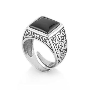 Anello Uomo in Argento e Onice Gerba Gioielli