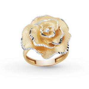 Anello in Oro Giallo e Bianco Fiore Spring Artlinea