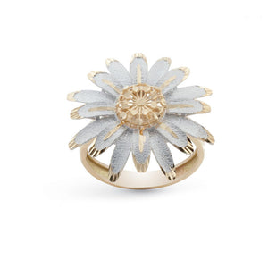 Anello in Oro Giallo e Bianco Fiore Spring Artlinea