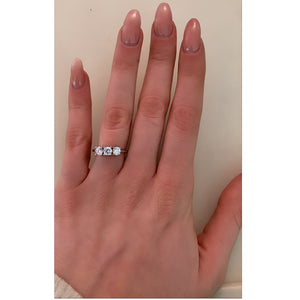 Anello Donna Trilogy in Oro Bianco con Zirconi