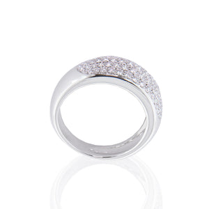 Anello Pavè Oro Bianco con Diamanti Recarlo