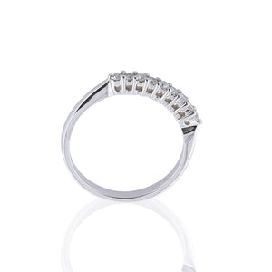 Anello Riviera in Oro Bianco con Diamanti