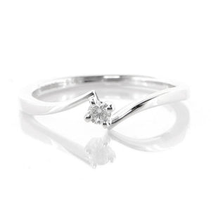 Anello Solitario Oro Bianco con Diamanti Davite & Delucchi