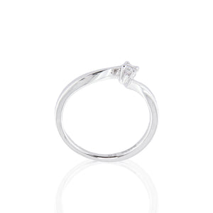 Anello Solitario Oro Bianco con Diamanti Davite & Delucchi