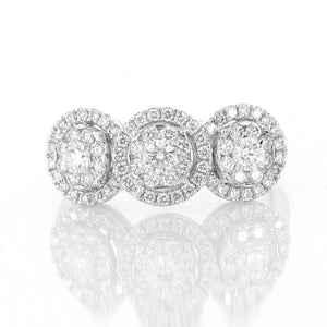 Anello Trilogy Pavè Oro Bianco con Diamanti Davite & Delucchi
