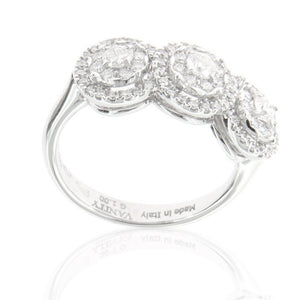 Anello Trilogy Pavè Oro Bianco con Diamanti Davite & Delucchi
