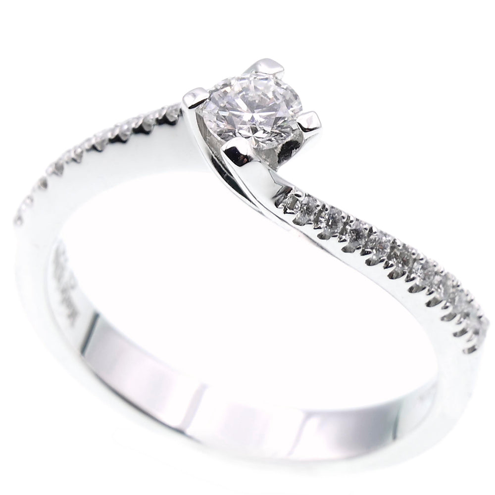 Anello Solitario Oro Bianco con Diamanti Davite & Delucchi - AA00321112