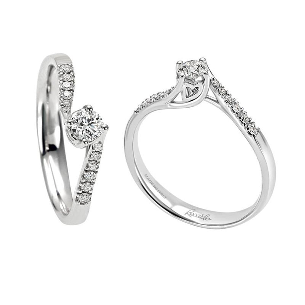 Anello Solitario in Oro Bianco Anniversary - XD196/040 Recarlo