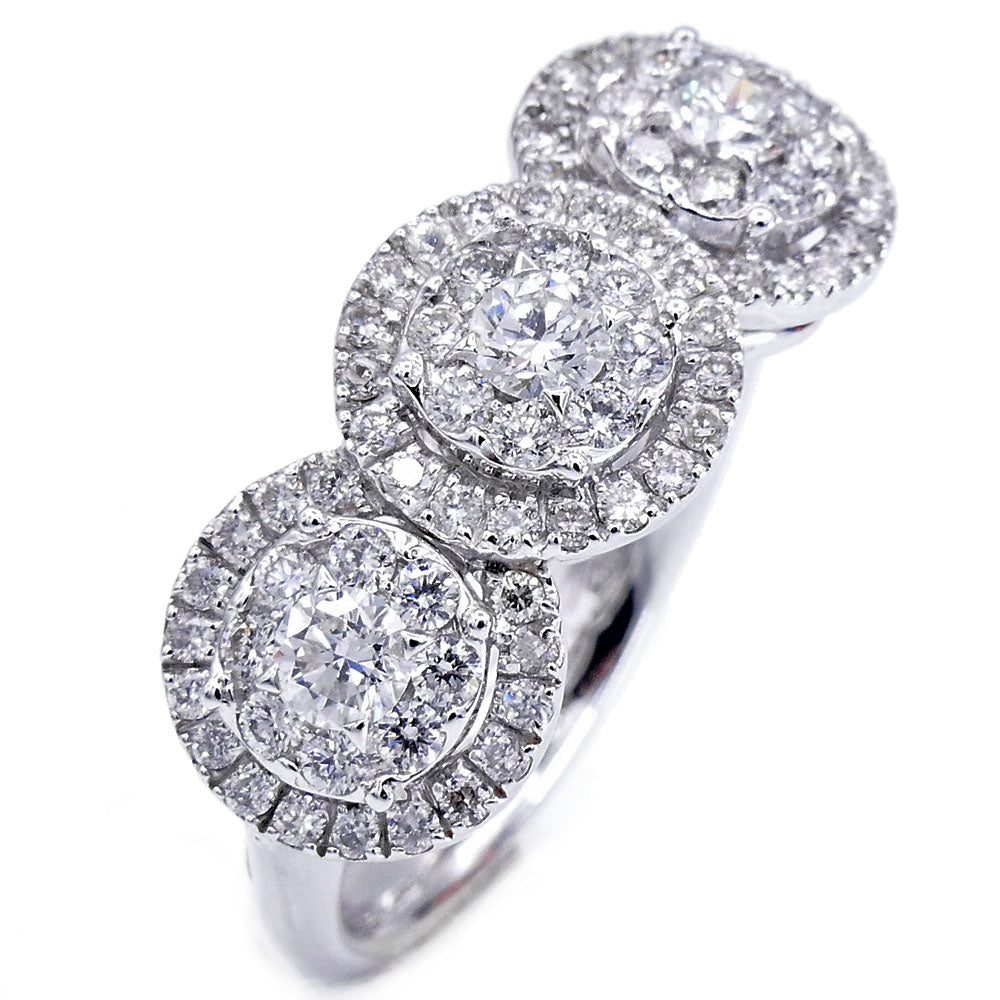 Anello Trilogy Pavè Oro Bianco con Diamanti Davite & Delucchi - AA0304560S