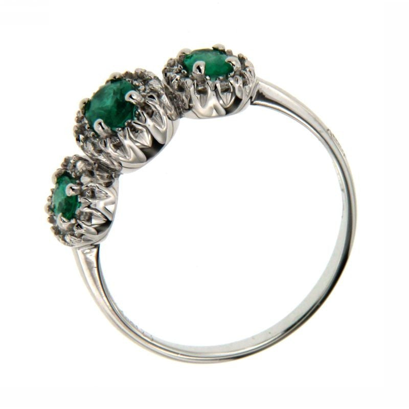 Anello Trilogy con Smeraldi e Diamanti - XE205/BSM2 Recarlo
