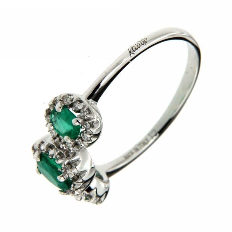 Anello Trilogy con Smeraldi e Diamanti - XE205/BSM2 Recarlo