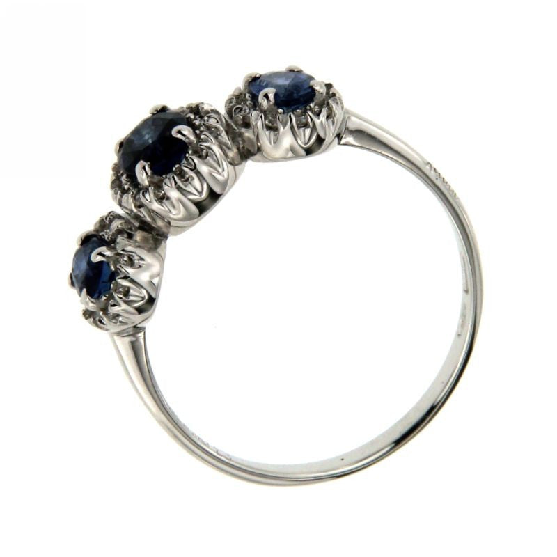 Anello Trilogy con Zaffiri e Diamanti - XE205/BZF1 Recarlo