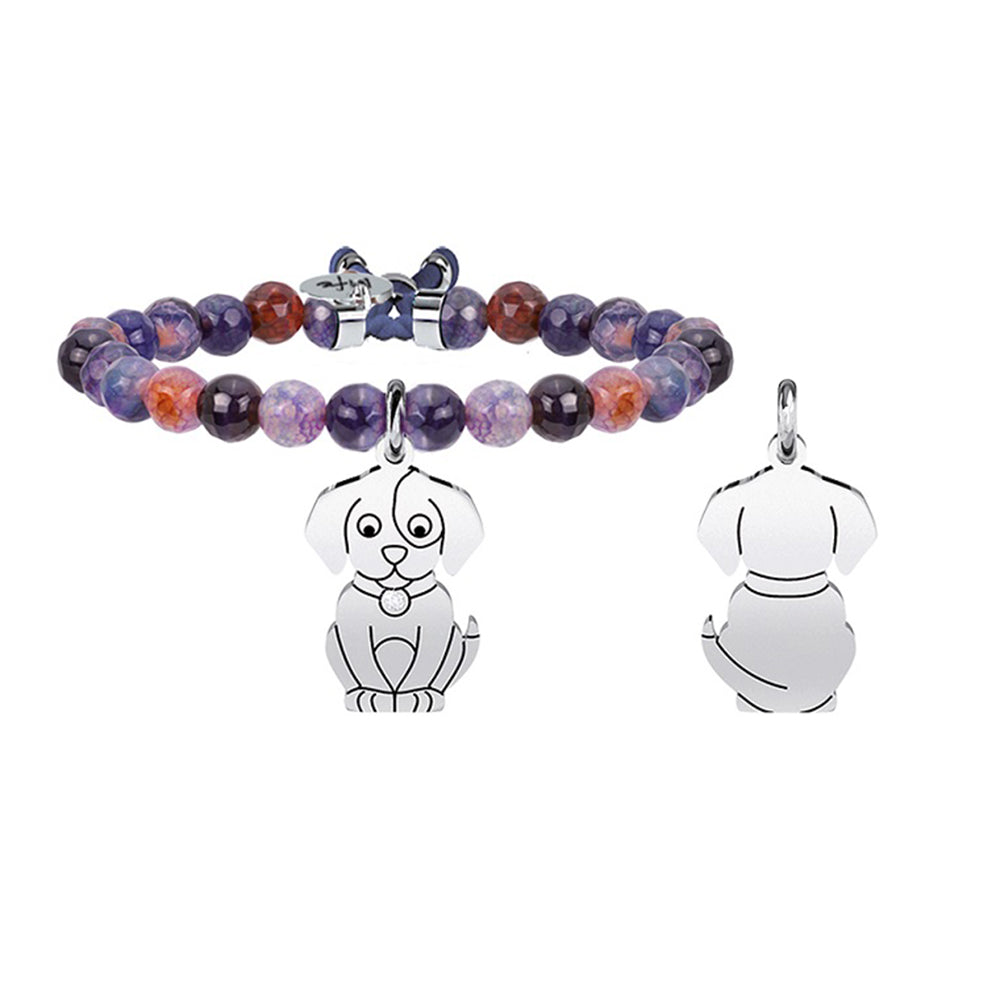 Bracciale Animal Planet Cane Agata Multicolore Life 731756 Kidult