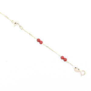 Bracciale Bambina Battesimo Delfino in Oro con Corallo