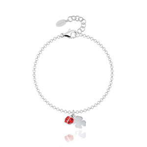 Bracciale Bambina Coccinella Fortuna Smaltata in Argento Mabina Gioielli