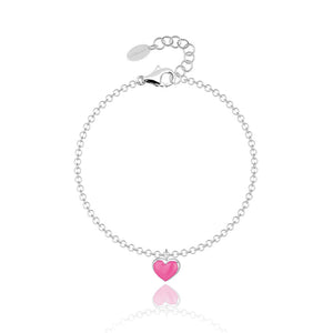 Bracciale Bambina Cuore Smaltato in Argento Mabina Gioielli