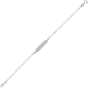 Bracciale Bambina Targhetta Oro Bianco