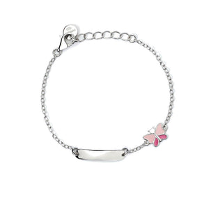 Bracciale Bambina in Argento con Farfalla Targhetta Mabina Gioielli