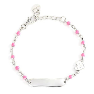 Bracciale Bambina in Argento con Targhetta Nuvola Rosa Mabina Gioielli