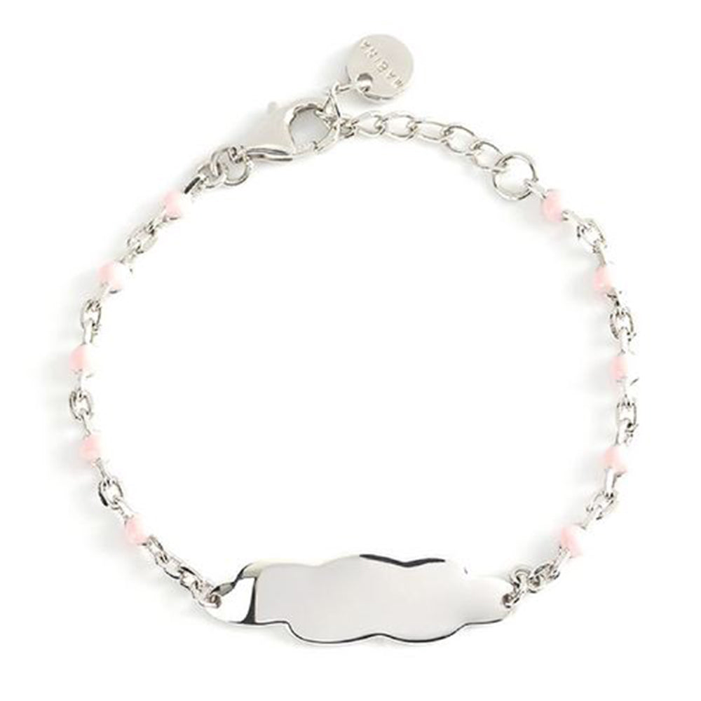 Bracciale Bambina in Argento con Targhetta Nuvola Rosa Mabina Gioielli
