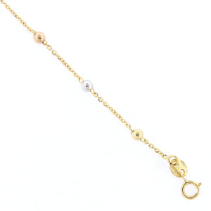 Bracciale Bambina Battesimo in Oro con Palline Lucide 3 Colori