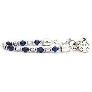 Bracciale Bambini Occhio di Tigre Blu Granina Ematite Misura M Portonovo Kids