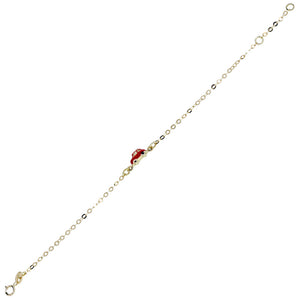 Bracciale Bambino Battesimo Macchinina Rossa Oro