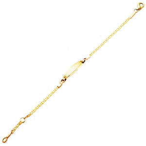 Bracciale Bambino Battesimo in Oro Bianco e Giallo con Targhetta