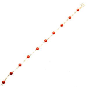 Bracciale Bambino Battesimo in Oro Giallo e Corallo