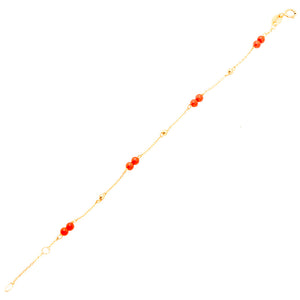 Bracciale Bambino Battesimo in Oro Giallo e Corallo