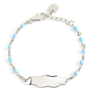 Bracciale Bambino in Argento con Targhetta Nuvola Azzurro Mabina Gioielli