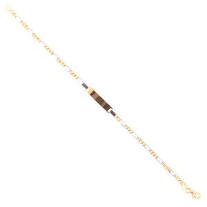 Bracciale Battesimo Bambini in Oro Bicolore con Targhetta