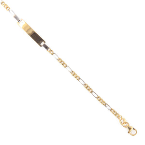 Bracciale Battesimo Bambini in Oro Bicolore con Targhetta