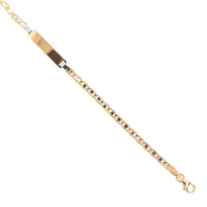 Bracciale Battesimo Bambini in Oro Bicolore con Targhetta