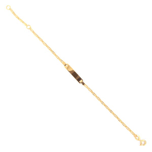 Bracciale Battesimo Bambini in Oro Giallo con Targhetta Occhio di Pernice