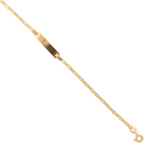 Bracciale Battesimo Bambini in Oro Giallo con Targhetta Occhio di Pernice
