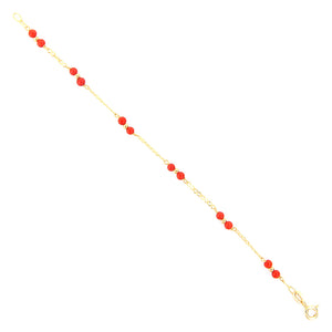 Bracciale Battesimo Bambini in Oro Giallo e Corallo
