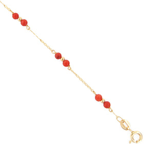 Bracciale Battesimo Bambini in Oro Giallo e Corallo