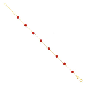 Bracciale Battesimo Bambino Oro Giallo con Corallo