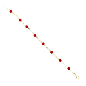 Bracciale Battesimo Bambino Oro Giallo con Corallo