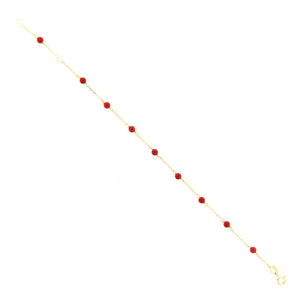 Bracciale Battesimo Bambino Oro Giallo con Corallo