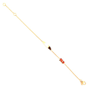 Bracciale Battesimo Bambino in Oro Giallo con Targhetta e Macchinina