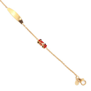 Bracciale Battesimo Bambino in Oro Giallo con Targhetta e Macchinina