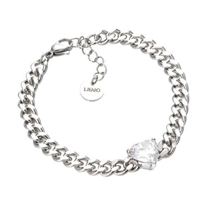 Bracciale Donna Acciaio Cuore Cristallo Bianco Liu Jo Luxury