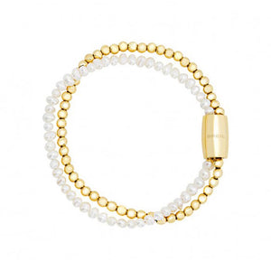 Bracciale Donna Acciaio Dold e Perle Acqua Dolce Magnetica System Breil