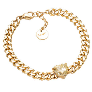 Bracciale Donna Acciaio Gold Cuore Cristallo Giallo Liu Jo Luxury