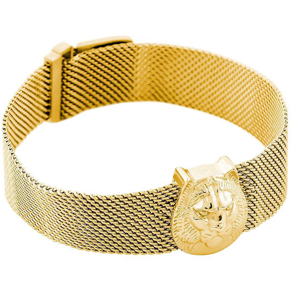 Leonardo 32016412 Bracciale Elastico Donna In Acciaio Inox Dorato - Con Perle Imitazione E Mini Cristalli, Ciondolo A Moneta, Gioiello Basic