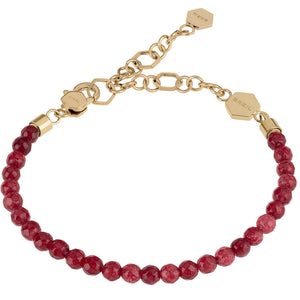 Bracciale Donna Acciaio Gold Pietra Agata Rossa Kaleido Breil