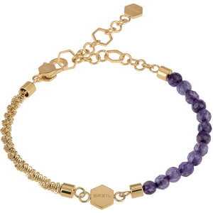 Bracciale Donna Acciaio Gold Pietra Ametista Viola Kaleido Breil